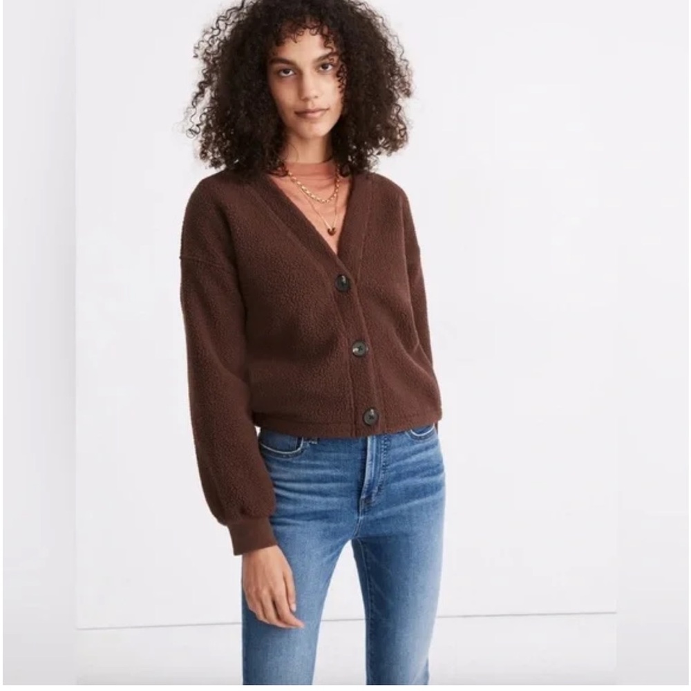 Madewell Fuzzy Brown Button Up